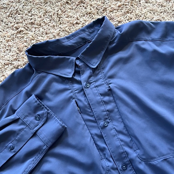 Under Armour Other - Under Armour Tide Chaser 2.0 XL Button Up‎ Shirt Long Sleeve Blue Mens Heat Gear